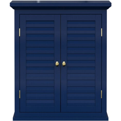 TEAMSON HOME Elegant Home Fashions Glancy Wandschrank 2 Türen Navy Lamellenoptik