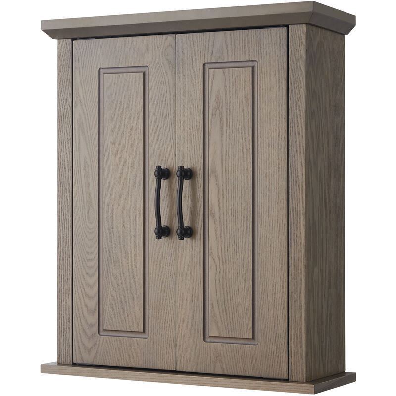 Elegant Home Fashions Russell Wooden Bathroom Wall Medicine Cabinet 17.8 cm x 50.8 cm 61.2 cm Double Doors Salt Oak EHF-F0014
