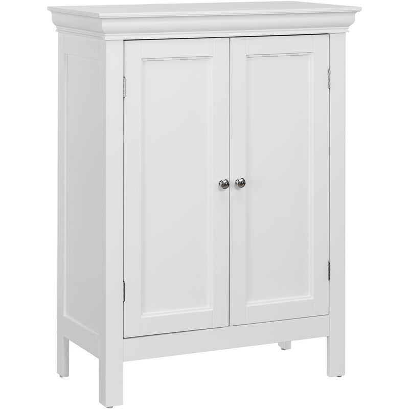 Stratford Bathroom Floor Cabinet White ELG-676 With 2 Shelves - Elegant Home Fashions