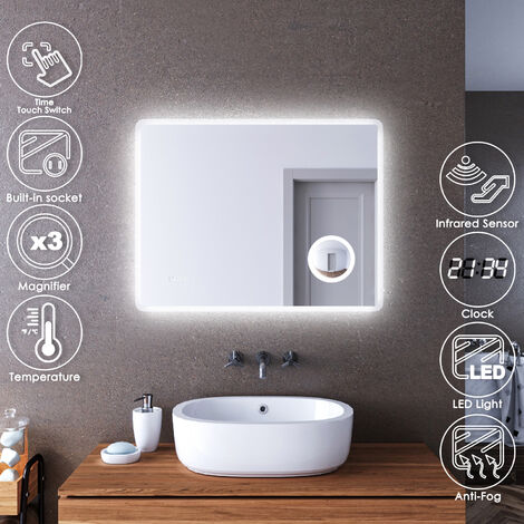 ELEGANT LED Illuminated Bathroom Mirror with Light