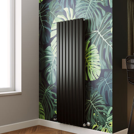 ELEGANT Modern Flat Panel Central Heating Radiator Black Vertical Double Panel Rads 1600 x 544mm