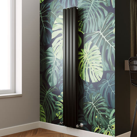ELEGANT Modern Flat Panel Central Heating Radiator Black Vertical Double Panel Rads 1800 x 272mm