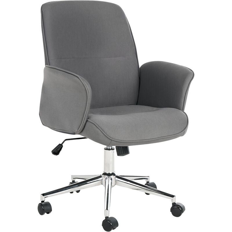 Elegant Office Desk Chair Polyester Swivel Grey Ravishing - Grey
