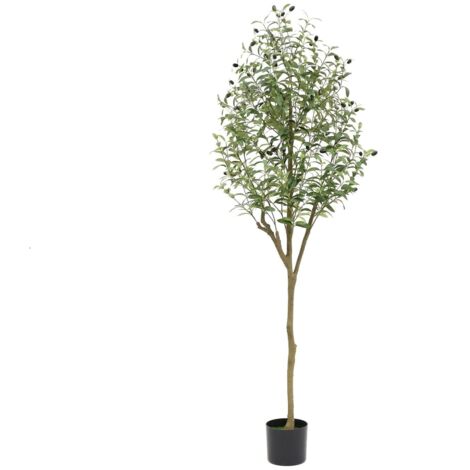 éLéGant Olivier Artificiel, Plante Artificielle RéAliste En Pot Avec Un Tronc En Bois Naturel Facile D'Entretien Pour Le Salon La Chambre