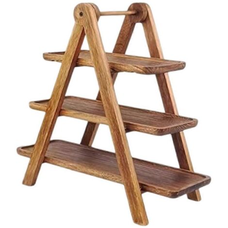 Élégant plateau en grilles de bois robuste pour noix et en-cas, idéal pour salon ou bureau.