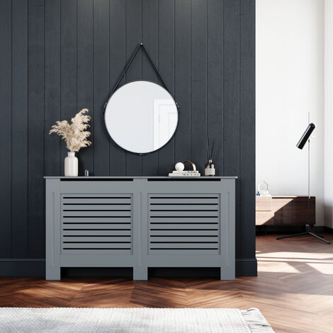 ELEGANT Radiator Cover Medium Modern Grey Painted Cabinet Radiator Shelve for Living Room/Bedroom/Kitchen LARGE