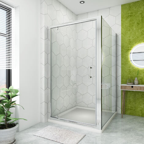 ELEGANT Reversible Shower Enclosure 1000 x 900mm Pivot Shower Door Side Panel