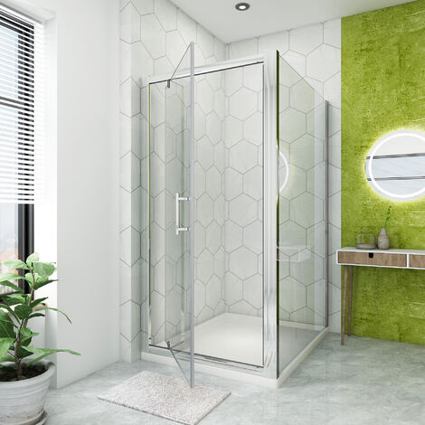 ELEGANT Reversible Shower Enclosure 700 x 900mm Pivot Shower Door Side Panel