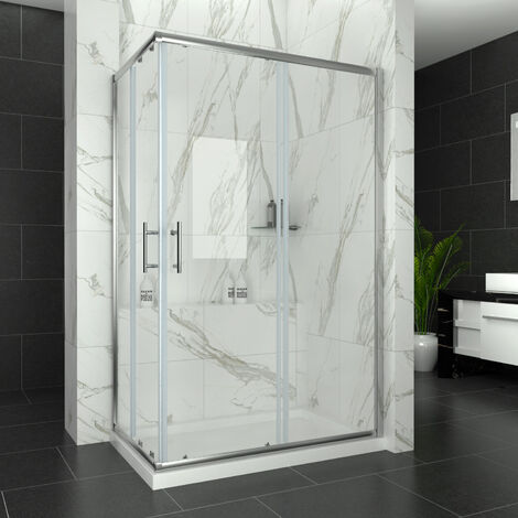 ELEGANT Shower Door Corner Entry Shower Cabin 6mm Tempered Glass Shower Enclosure 1200 x 700 mm