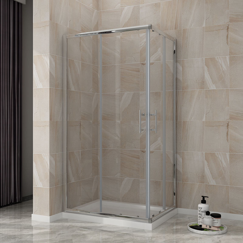 1100 Mm Slider Shower Door Enclosure With 760 Frameless Glass Panel