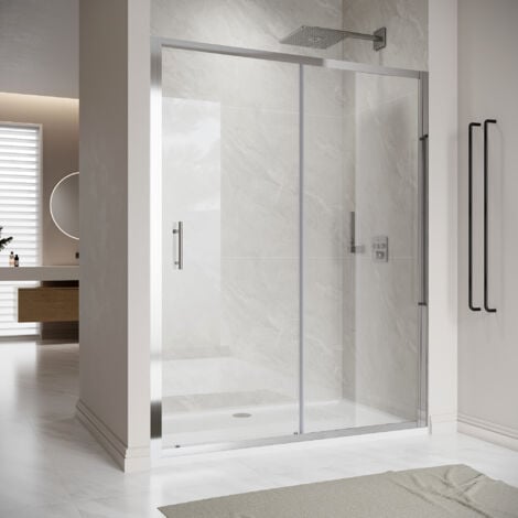 ELEGANT Sliding Shower Cubicle Enclosure Door Modern Bathroom Screen Glass 1200mm