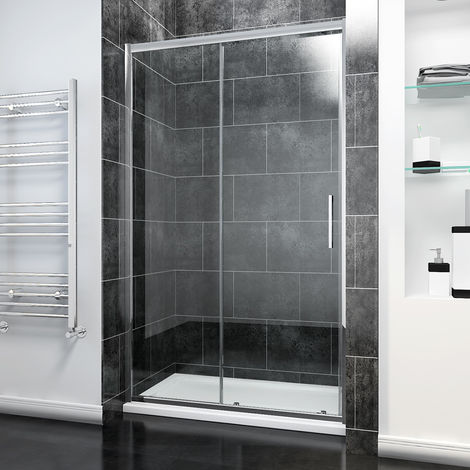main image of "ELEGANT Sliding Shower Door Modern Bathroom 8mm Easy Clean Glass Shower Enclosure Cubicle"