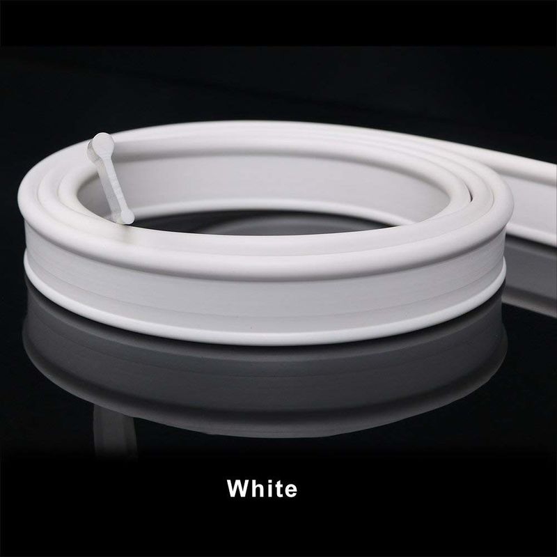 Soft Rubber Shower Seal for Folding Bath Screen Enclosure 1,2 Metre Long Colour White - Elegant