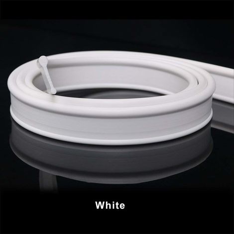 ELEGANT Soft rubber shower seal for folding bath screen enclosure 1.2 metre long white colour