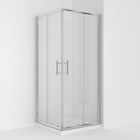 main image of "ELEGANT Square Corner Entry Shower Enclosure 1000 x 1000 mm Sliding Shower Cubicle"