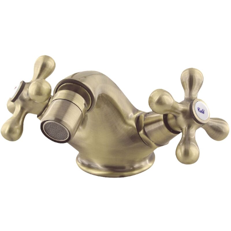 Elegant Standing Bidet Antique Brass Tap Faucet with Ancient Retro Heads