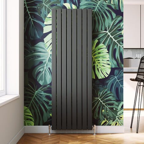 ELEGANT Steel Radiator Anthracite Double Flat Panel Rad Vertical Column Central Heating 1800x608mm