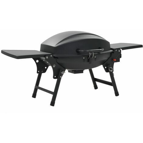Barbecue à Gaz VidaXL 6 Brûleurs + 1 - BBQ Jardin Noir Argenté Pour Cuisson Extérieure