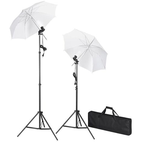 Elegant-Stil Kit de studio photo avec lampes pieds et parapluies,pour Salon/Jardin,Montage facile,3,98 Kg