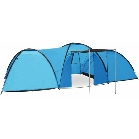 Elegant-Stil Tente igloo de camping 650x240x190 cm 8 personnes Bleu,pour Salon/Jardin,Montage facile,9,3 Kg