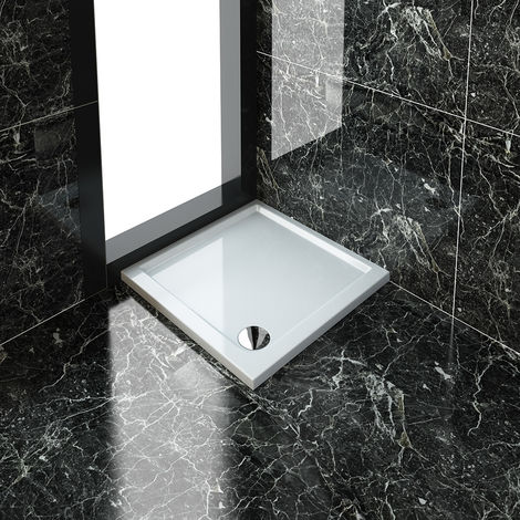 Stone Tray for Shower Enclosure Cubicle + Waste Trap Rectangular 1200 x 700 x 40 mm
