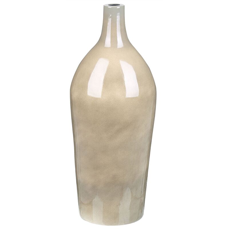 Elegant Terracotta Vase Decorative Taupe Bottle Shape Leganes