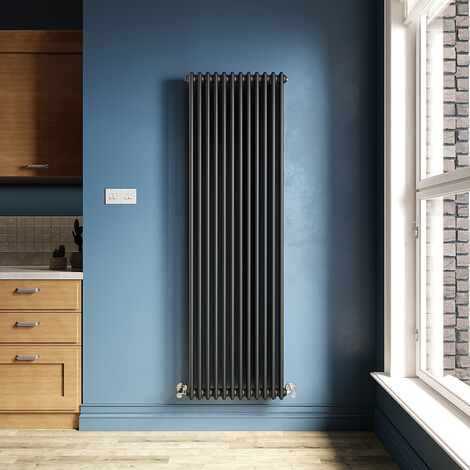 ELEGANT Traditional Radiator Black Central Heating Horizontal Radiator Mild Steel Double Panel Radiator 1800 x 560mm