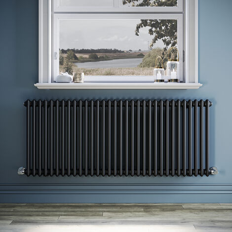 ELEGANT Traditional Radiator Black Central Heating Horizontal Radiator Mild Steel Double Panel Radiator 600 x 1460mm