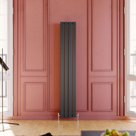 ELEGANT Vertical Column Designer Radiator Flat Panel 1800 x 300 mm Anthracite Double