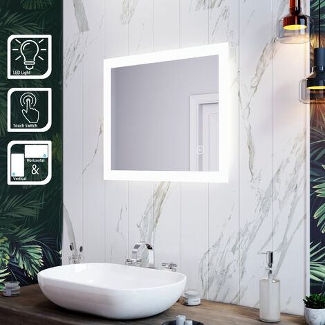 ELEGANT Vertical Horizontal Mirror LED Illuminated Bathroom Mirror