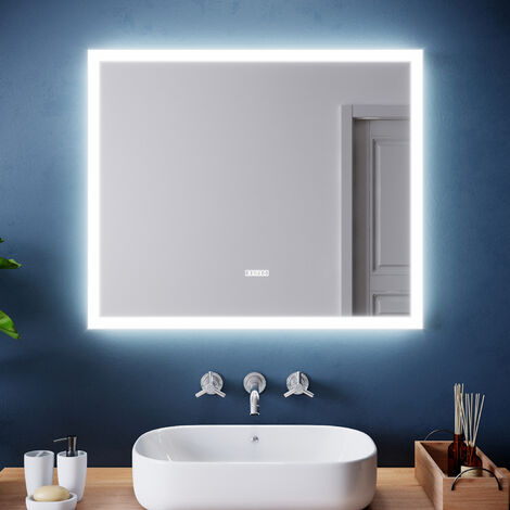main image of "ELEGANT Wall Mounted Illuminated LED Bathroom Mirror with Lights"