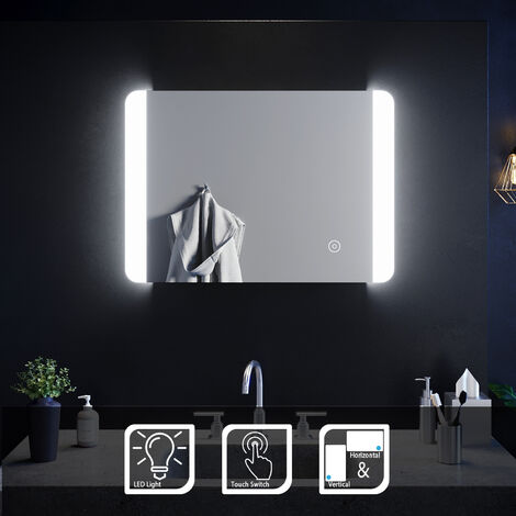 ELEGANT Wall Mounted Illuminated LED Bathroom Mirror with Lights