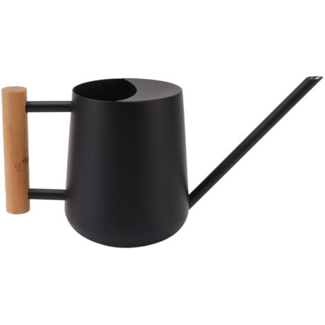Elegante 900-ml-Gießkanne aus Edelstahl mit langem Ausguss und Holzgriff für den Garten