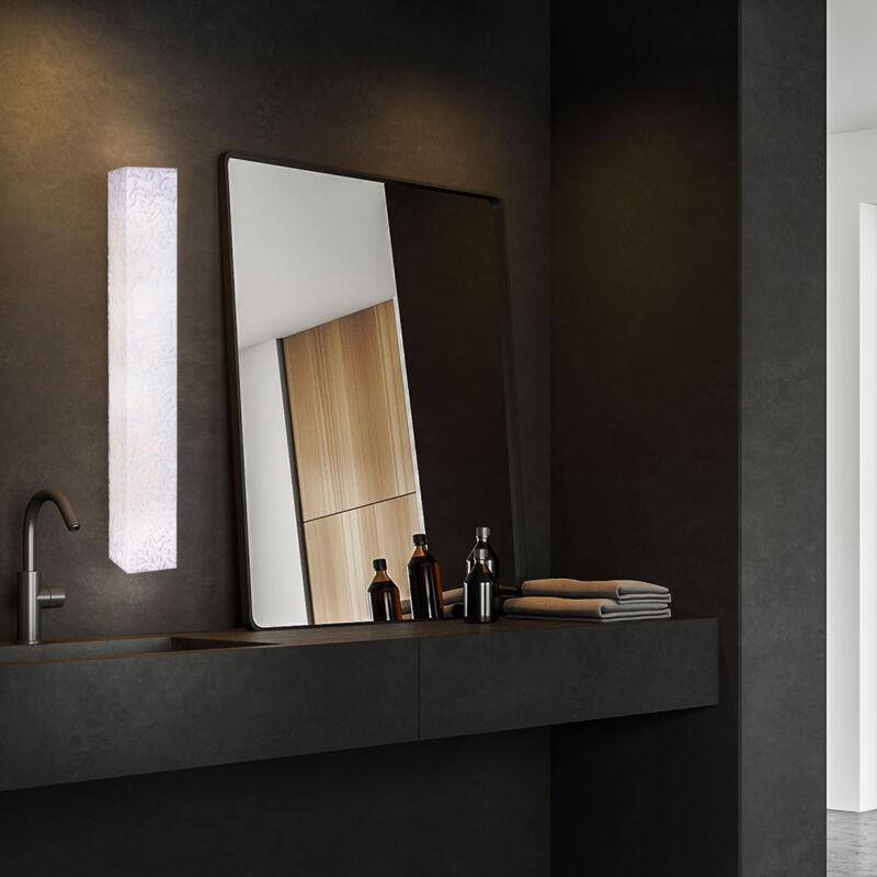 Applique murale LED Aspect marbre Lampe de salon Lampe de couloir, aluminium métal, 1x LED blanc chaud, L 66,5 cm