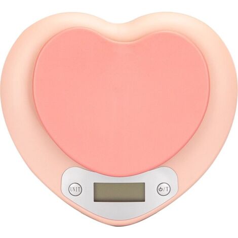 Elegante bilancia da cucina digitale con display LCD, portata 5 kg, precisione 1 grammo, per una misurazione precisa del peso in cucina e in pasticceria (rosa).