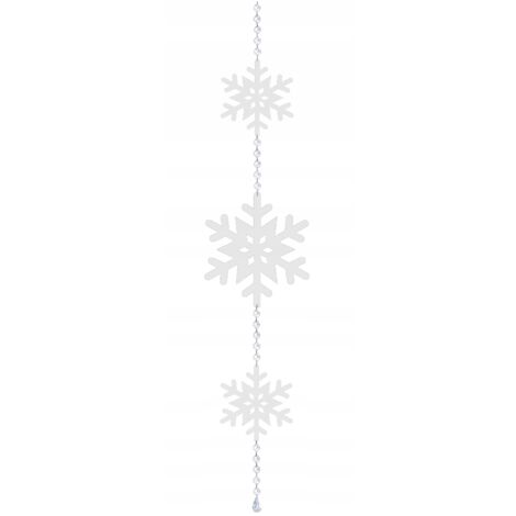 Elegante corona navideña de copos de nieve blancos, grande y pequeña, decoración de invierno.