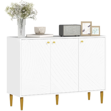 Elegante credenza a due ante - Bianco/Tonalità oro