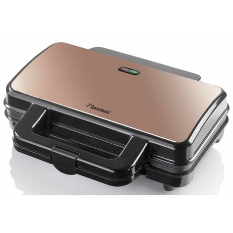elegante diseño en cobre - Croque Monsieur XL - Para preparar 4 sándwiches en forma de triángulo - 900W - ASM90XLCO - bestron -