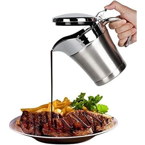 Elegante, doppelwandige, isolierte Saucenschüssel aus Edelstahl mit Deckel (15 oz) für Saucen, Cremes und Dressings.