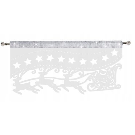 Elegante faldón para cortina con diseño de trineo de Papá Noel "Navidad Blanca", 60 x 35 cm