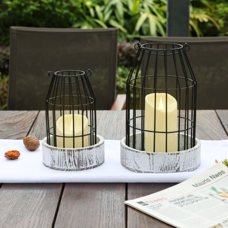 Elegante farol decorativo rústico de estilo granja, para sala de estar, repisa de chimenea, chimenea, mesa de cocina, belleza moderna de alta gama.