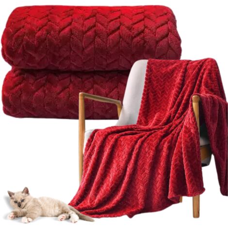 Elegante geprägte Polyester-Tagesdecke 200x220 cm in Rot – Das perfekte Weihnachtsgeschenk aus Polen