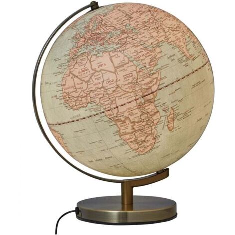 Elegante globo estelar iluminado antiguo político grande de 30 cm