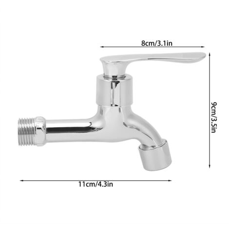Elegante grifo de cocina de aleación de zinc de 1/2 pulgada para baño y cocina con cuerpo cromado y tapa decorativa.