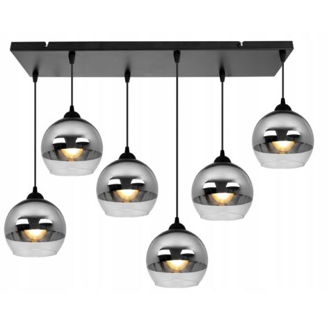 ELEGANTE HÄNGELAMPE, GLASLAMPE, CHROM, LED