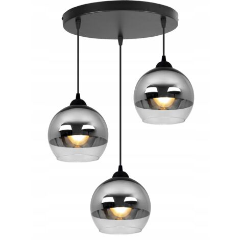 ELEGANTE HÄNGELAMPE, GLASLAMPE, CHROM, LED