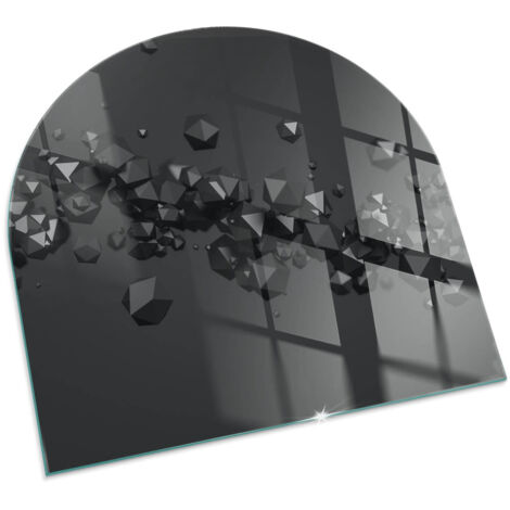 Elegante Hartglas Kaminbodenplatte Ofenglas Funkenschutzplatte für Kamin Hitzeschutz Schutzplatte Abstrakte Wolke aus Feststoffen 100x100 cm