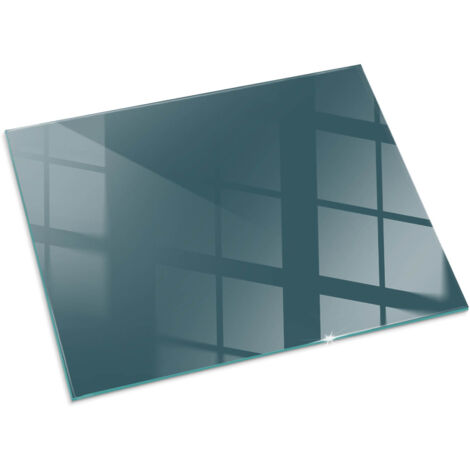 Elegante Hartglas Kaminbodenplatte Ofenglas Funkenschutzplatte für Kamin Hitzeschutz Schutzplatte Meeresfarbe 80x60 cm