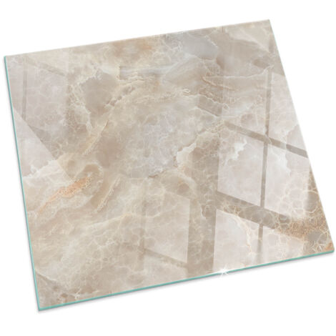 Elegante Hartglas Kaminbodenplatte Ofenglas Funkenschutzplatte für Kamin Hitzeschutz Schutzplatte Natursteinmuster Quadratisch 60x60 cm