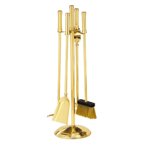 Elegante hochwertige Kaminganritur Mod.014 Kaminbesteck Mssing Ofenbesteck 4-tlg.